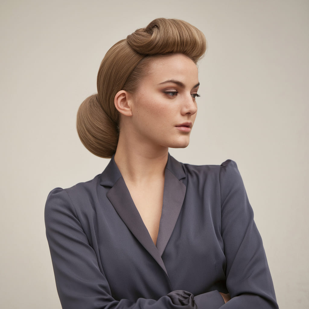 Low Bun with a Vintage Roll