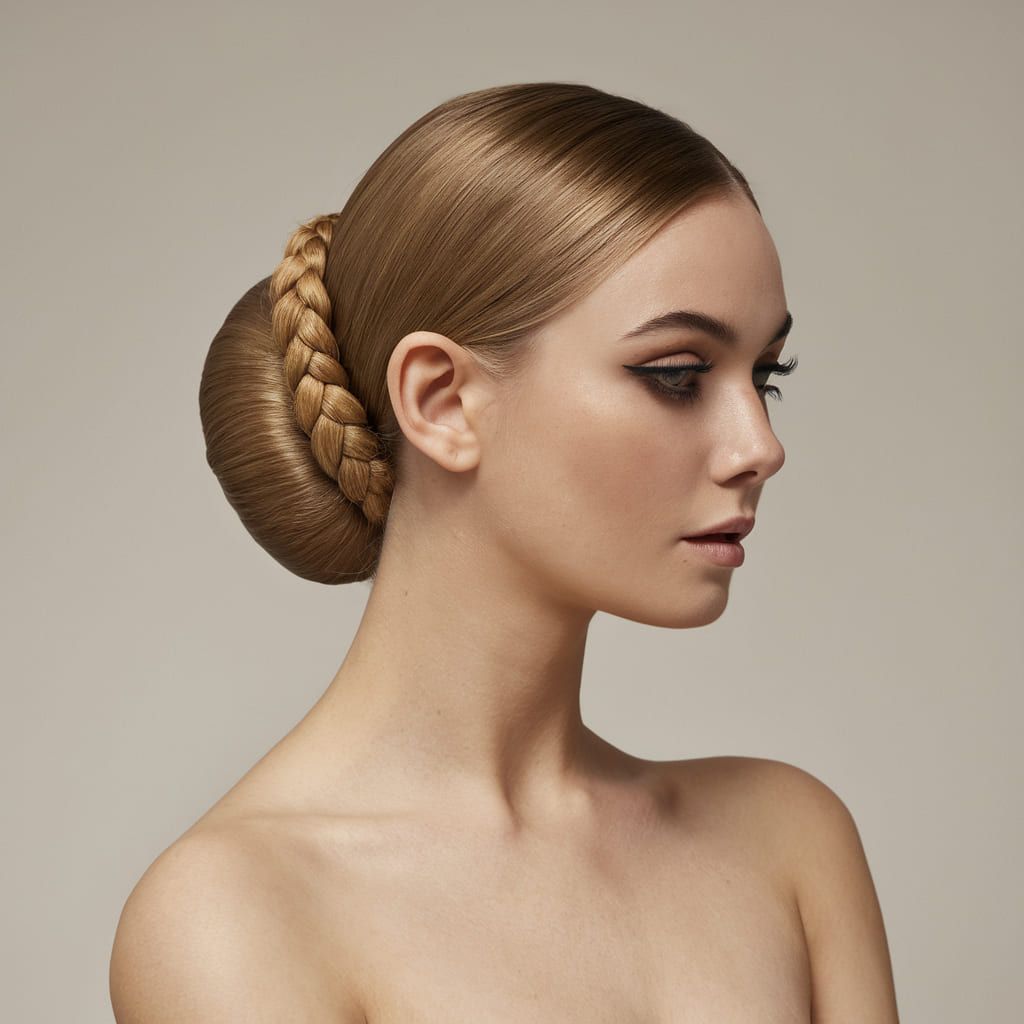 Sleek Bun with Braided Accent