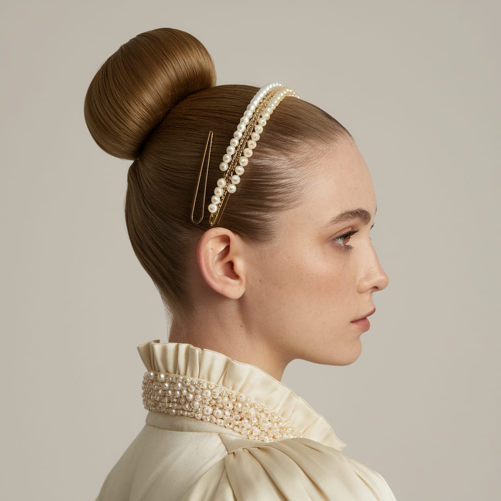 Sleek High Bun With Hair Accessories