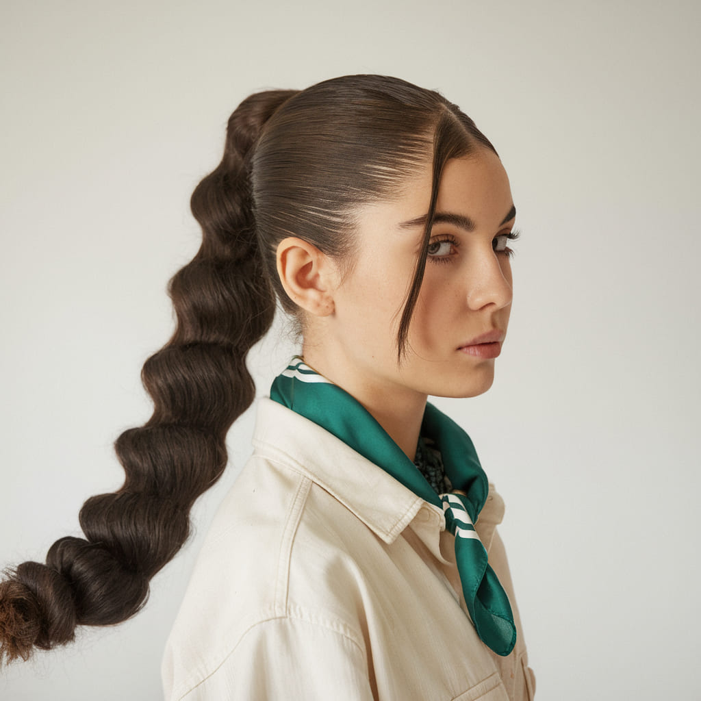 Sleek Ponytail with Middle Part