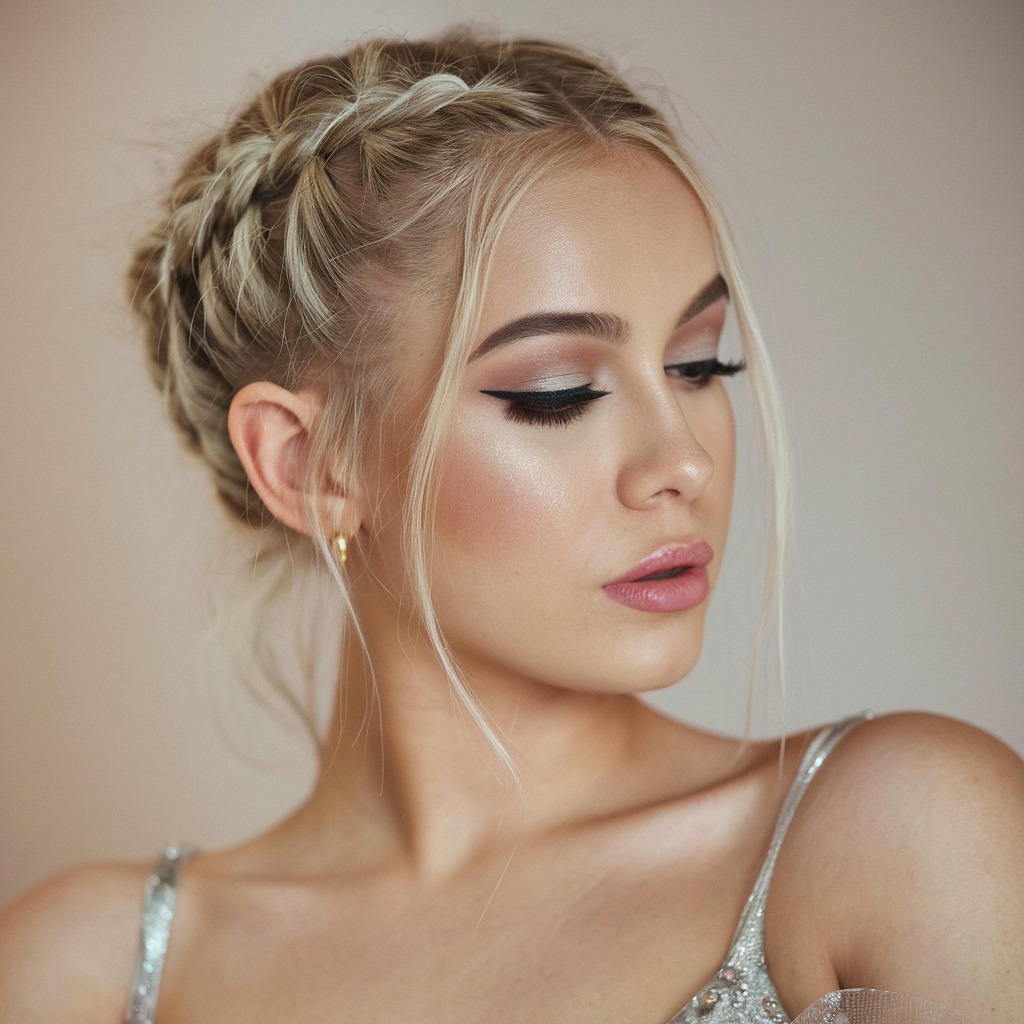 Braided Updo With Loose Strands