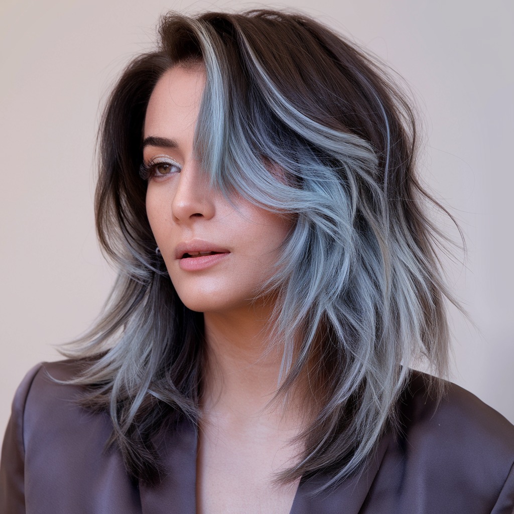 Icy Blue Highlights on Dark Layers