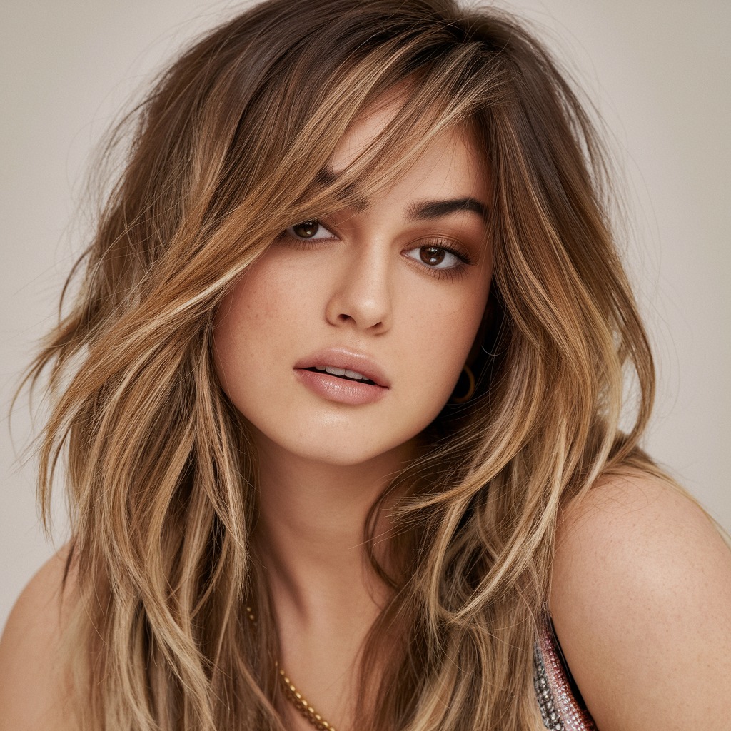 Layered Shag with Bronde Highlights