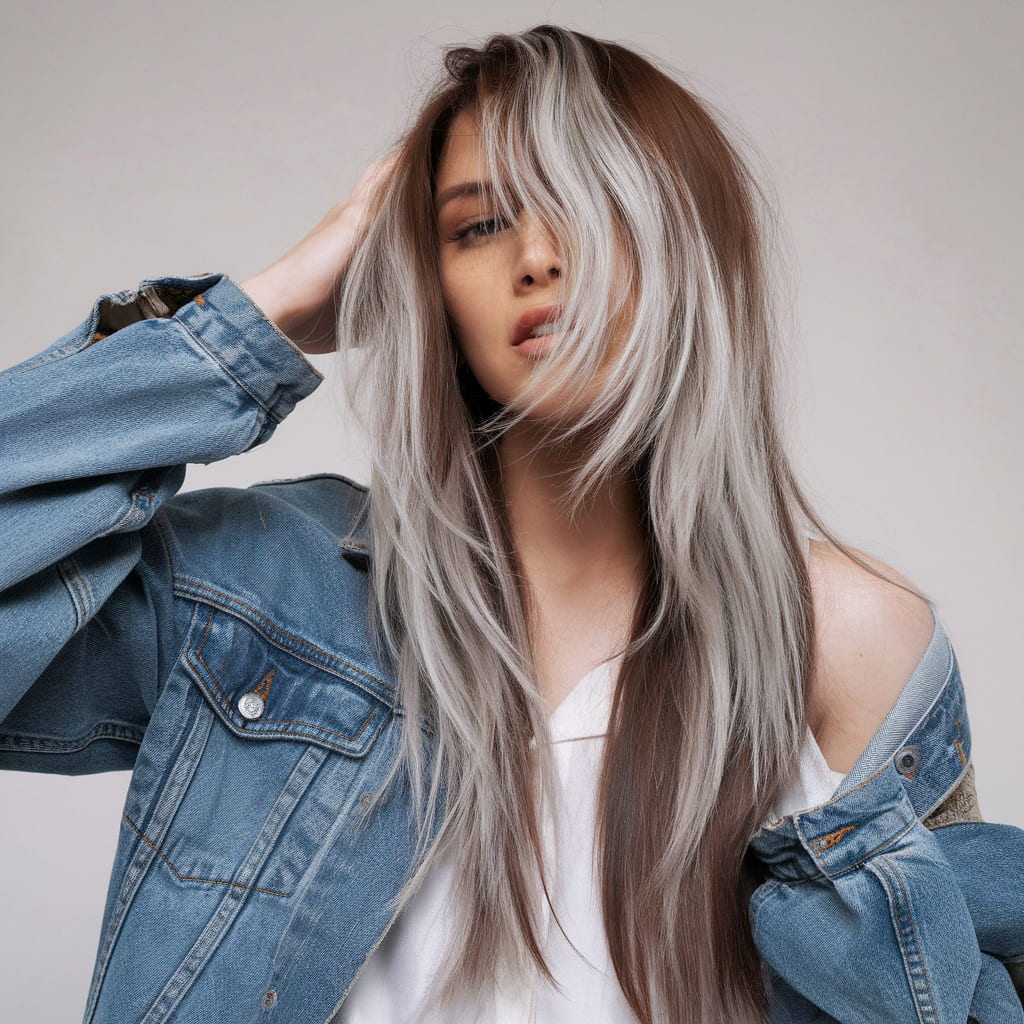 Long Shag with Platinum Streaks