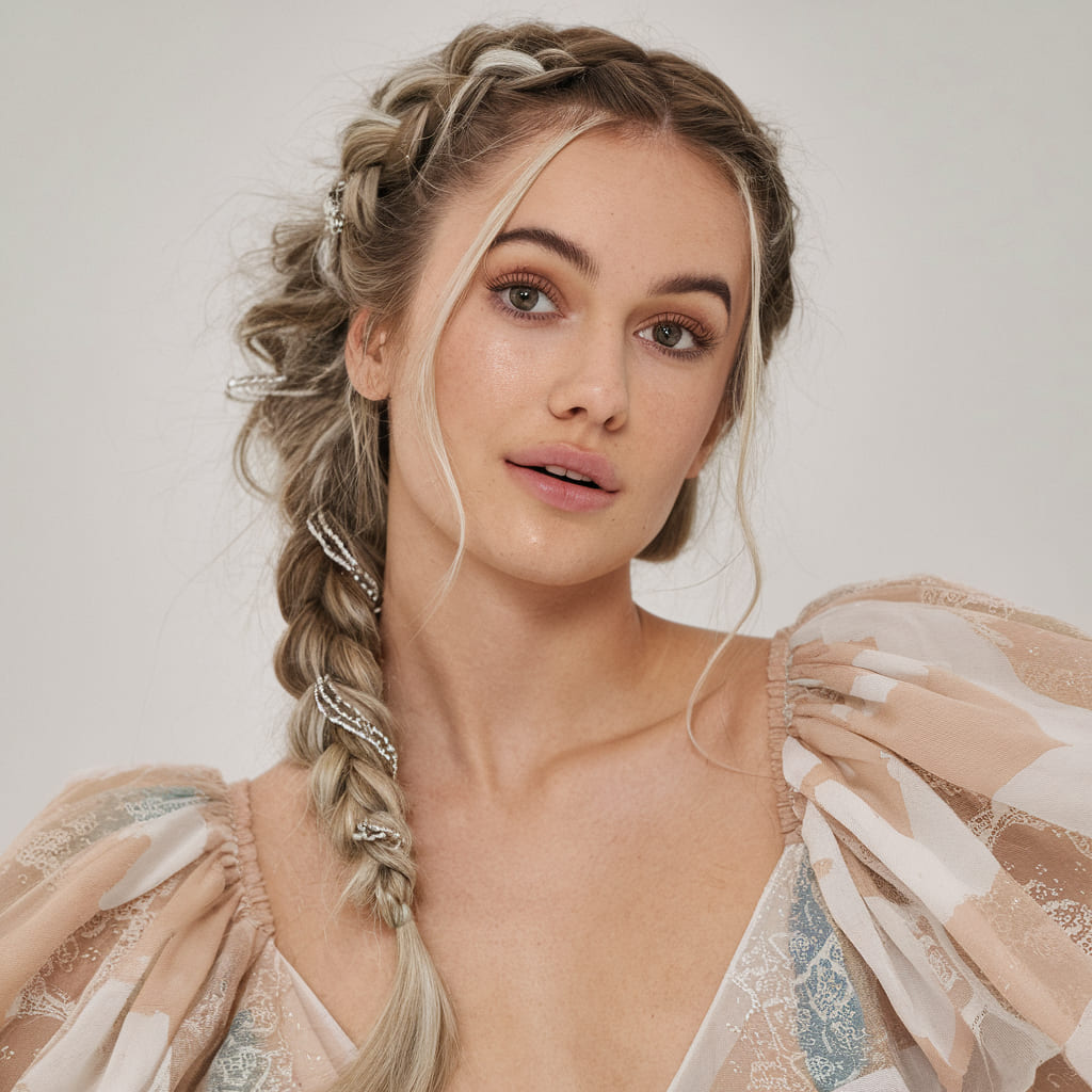 Loose Braid with Silver Accents