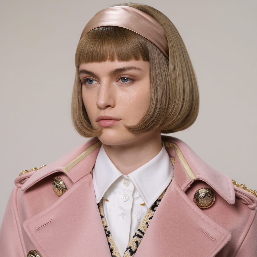 Straight Bob with Satin Headband