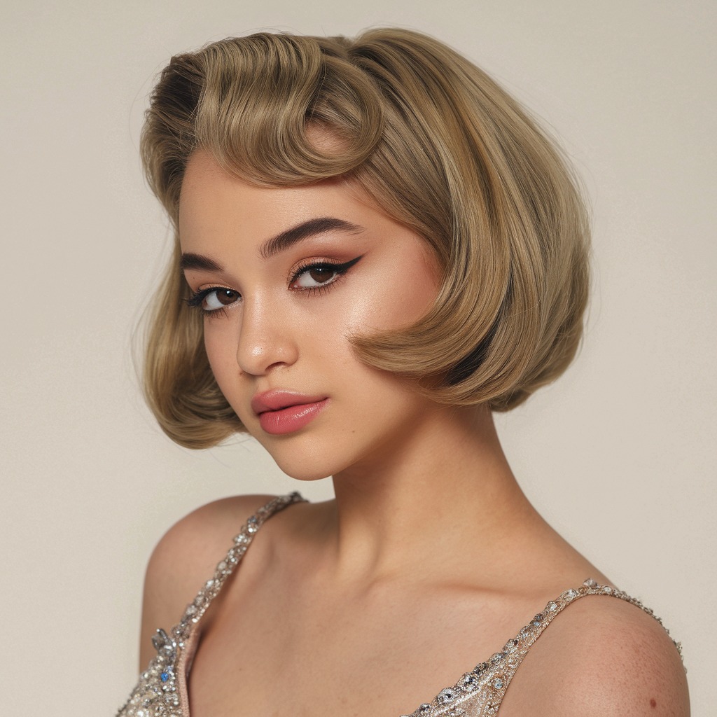 Vintage Hollywood Wave Bob