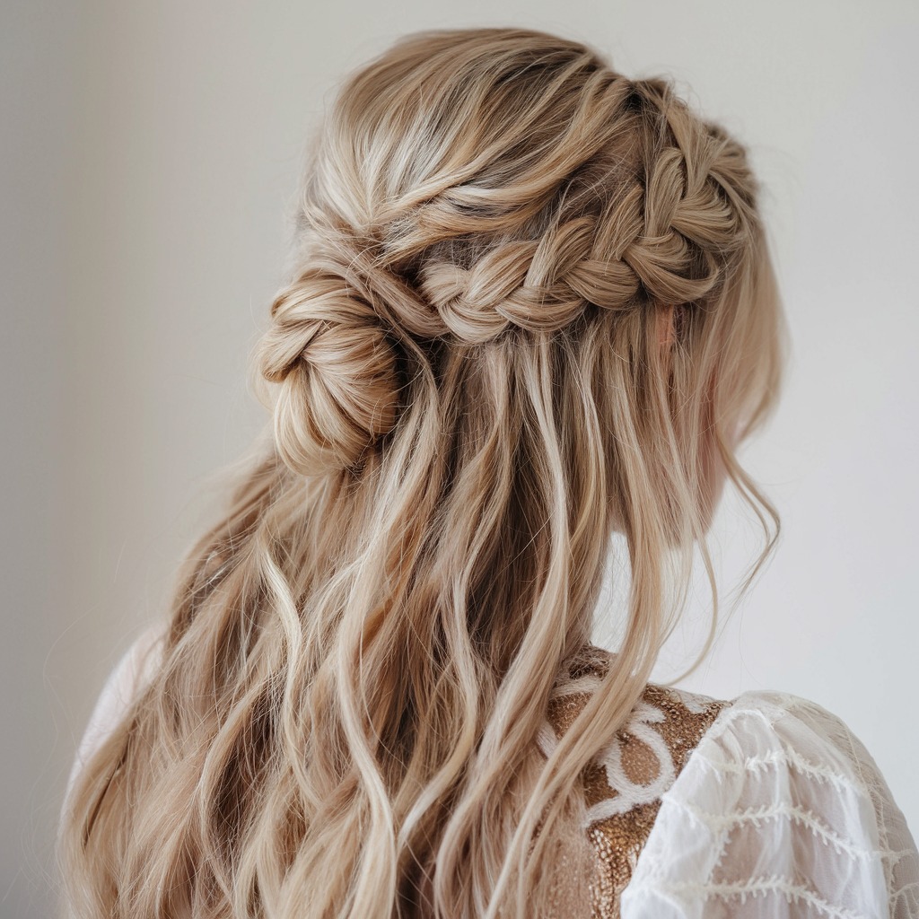 Half-Up Braided Bun